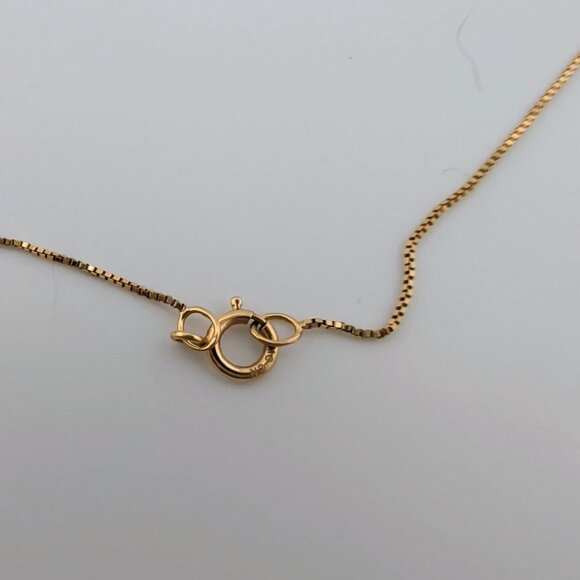 14K Gold Box Chain Necklace With Lab-Created Cushion-Cut Pink Sapphire Pendant - Picture 12 of 13